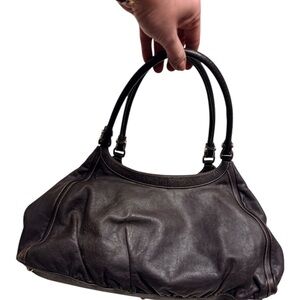 Gucci Abbey D-Ring Shoulder Bag in dark brown leather